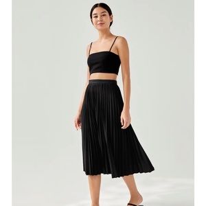 Do+Be Long Black Pleated Skirt